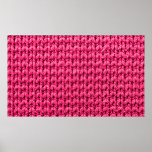 Knitted pink background. Yarn texture. Vertical kn Poster