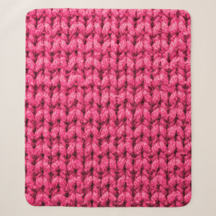 Knitted pink background. Yarn texture. Vertical kn Sherpa Blanket