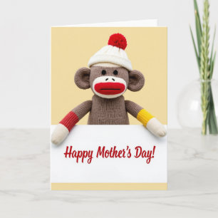 Knitted Primate Mothers Day Card