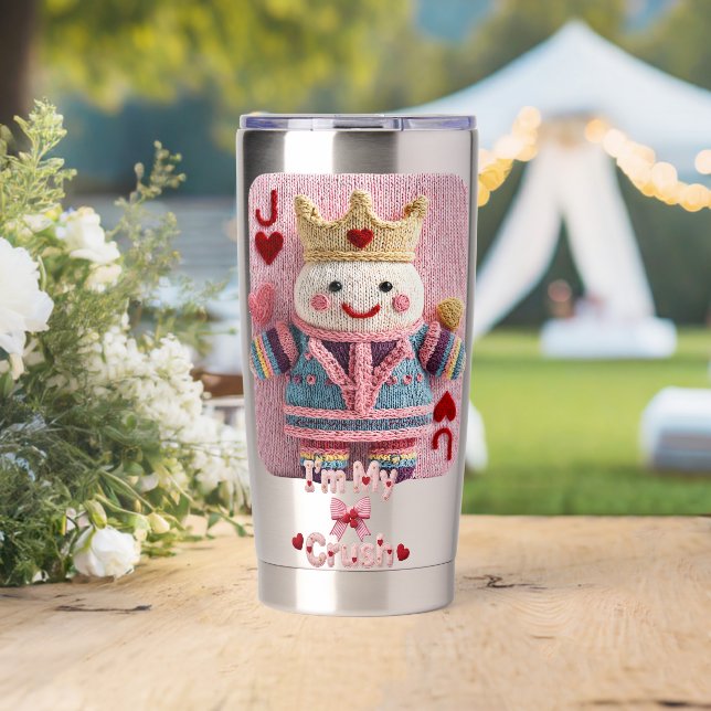 Knitted Queen of Hearts Valentine Self-Love Doll Insulated Tumbler (Wedding (Rotated))