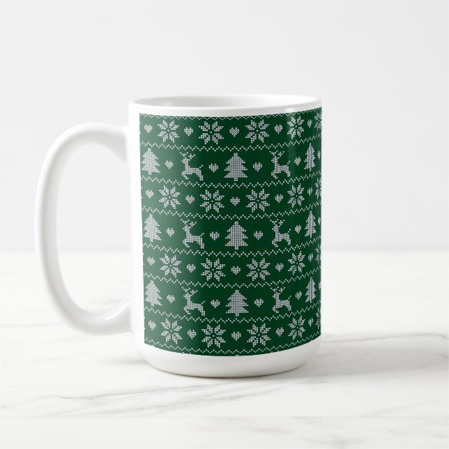 Knitted seamless Christmas pattern Coffee Mug (Left)