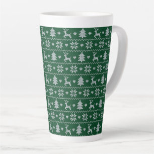 Knitted seamless Christmas pattern Latte Mug
