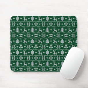 Knitted seamless Christmas pattern Mouse Mat