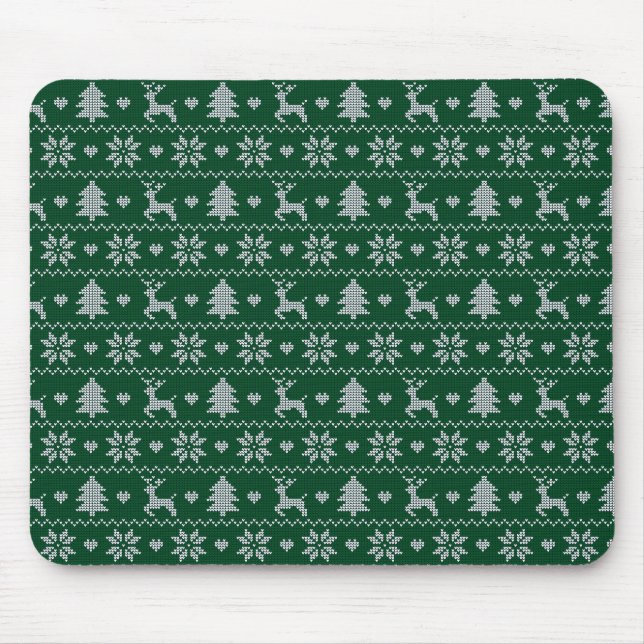 Knitted seamless Christmas pattern Mouse Mat (Front)