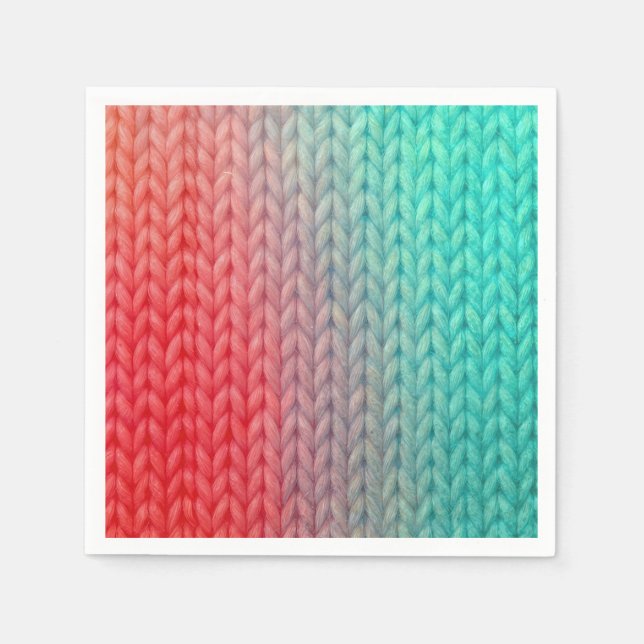 Knitted Stitch Background in Gradient Colors Napkin (Front)