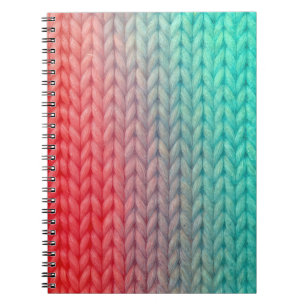 Knitted Stitch Background in Gradient Colors Notebook
