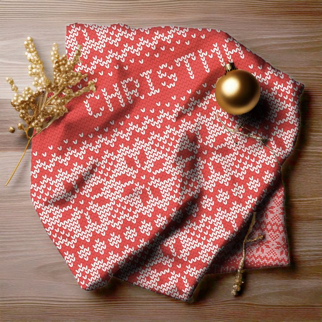 Knitted Stitch Pattern1 Red/White ID208 Fabric (Creator Uploaded)