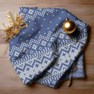 Knitted Stitch Pattern5 Navy Blue ID208 Fabric