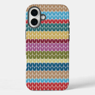 Knitted Style Striped iPhone 16 Plus Case