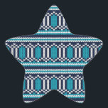 Knitted Sweater Style Christmas or Hanukkah Star Sticker<br><div class="desc">Knitted Sweater Style Christmas or Hanukkah Star Sticker - Fun and festive! Our seriously not ugly Christmas sweater sticker is perfect for your holiday cards, packages, envelopes and random stickering. Evoke cosy holiday charm with this knitted-style Christmas sticker. Adorned with a lovely teal, blue and white motif, it's the perfect...</div>