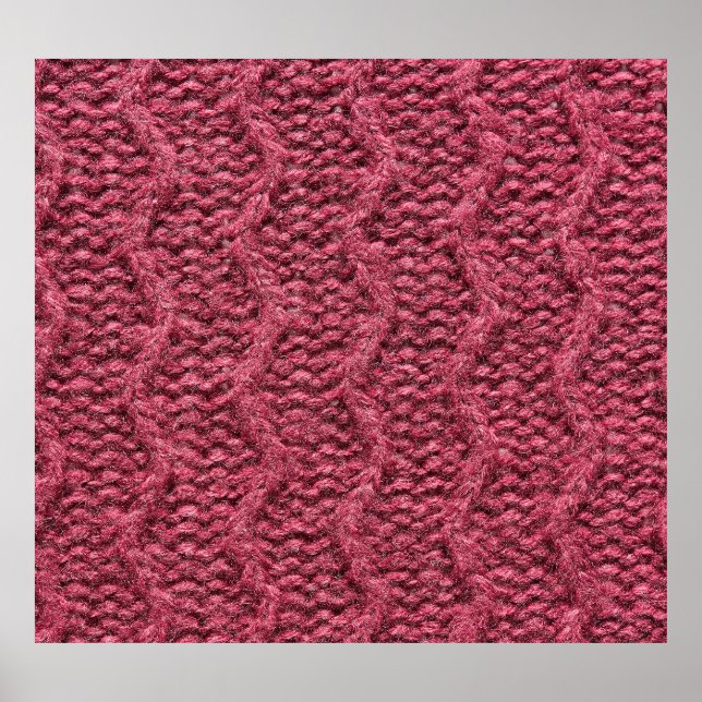 Knitted sweater texture, cherry purple. poster (Front)