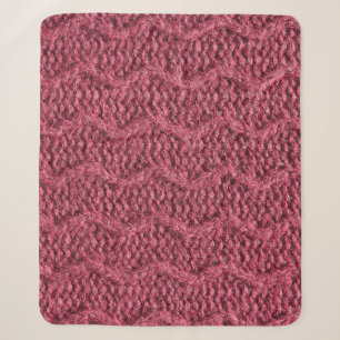 Knitted sweater texture, cherry purple. sherpa blanket