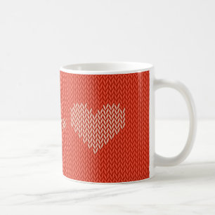 Knitted Two Hearts Coffee Mug