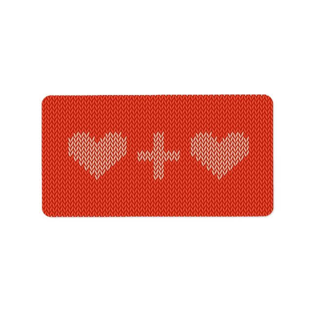 Knitted Two Hearts Label (Front)