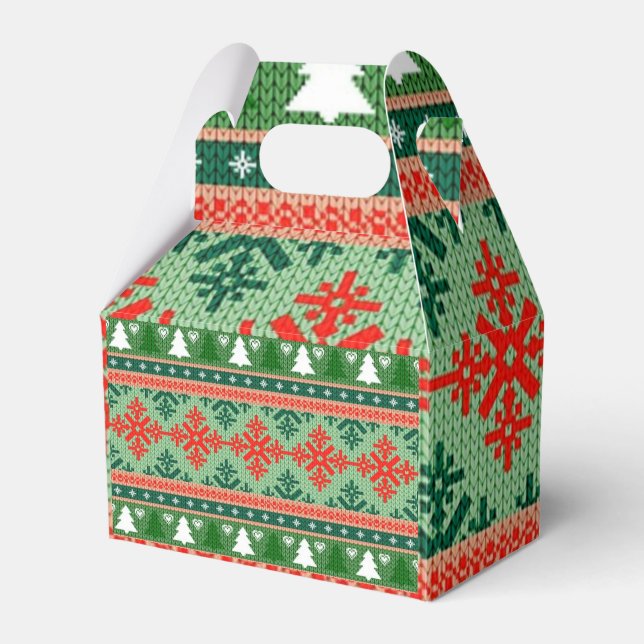 knitted ugly Christmas sweater Favour Box (Front Side)