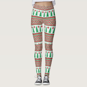 Knitted Ugly Sweater Tree Leggings