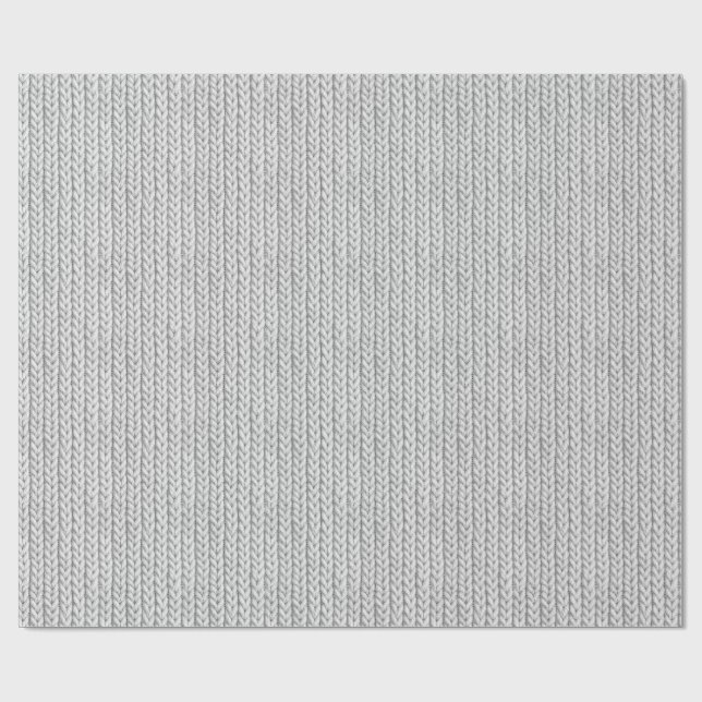 Knitted White Yarn Wrapping Paper (Flat)