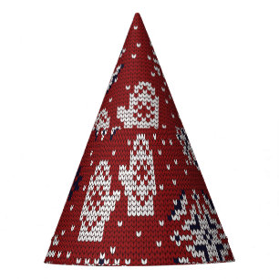 Knitted Winter Christmas Decorative Pattern Party Hat