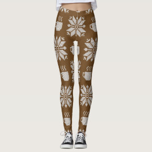 Knitted Winter: Decorative Tea Cups Leggings