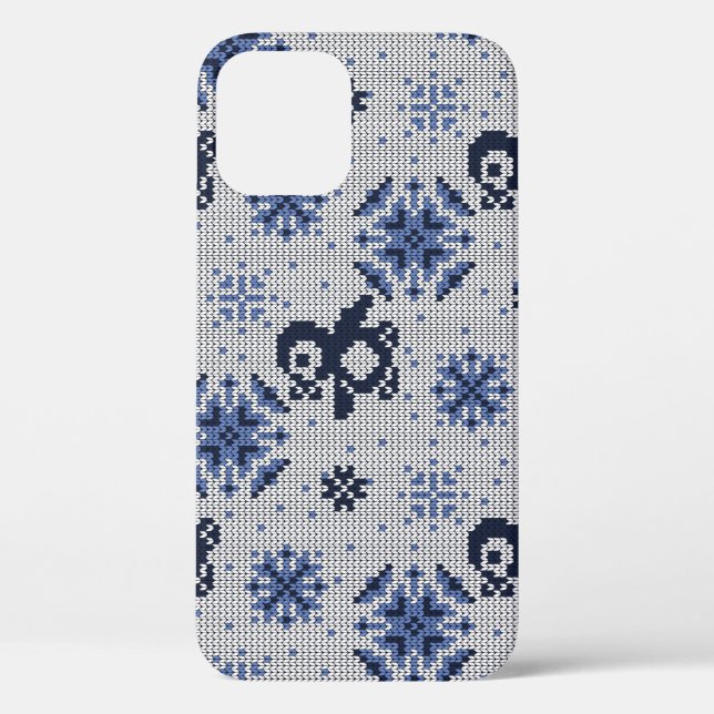 Knitted Winter Penguins Decorative Pattern Case-Mate iPhone Case (Back)
