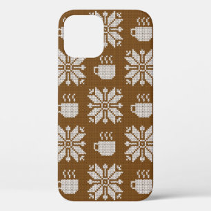 Knitted winter vintage seamless decorative pattern iPhone 12 case
