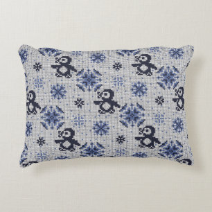 Knitted winter vintage seamless decorative pattern cushion