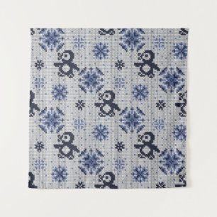 Knitted winter vintage seamless decorative pattern tapestry