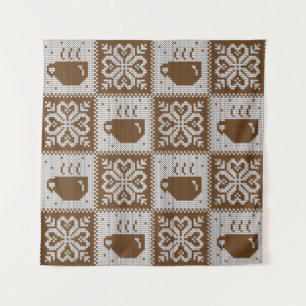 Knitted winter vintage seamless decorative pattern tapestry