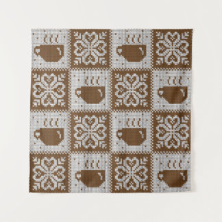 Knitted winter vintage seamless decorative pattern tapestry