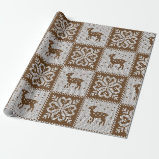 Knitted winter vintage seamless decorative pattern wrapping paper