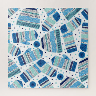 Knitted Winterwear: Cosy Seamless Pattern. Jigsaw Puzzle