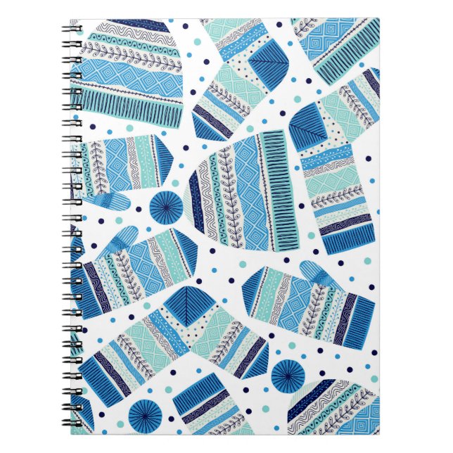 Knitted Winterwear: Cosy Seamless Pattern. Notebook (Front)