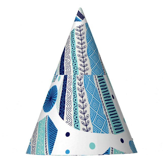 Knitted Winterwear: Cosy Seamless Pattern. Party Hat (Front)