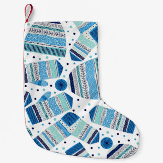 Knitted Winterwear: Cosy Seamless Pattern. Small Christmas Stocking