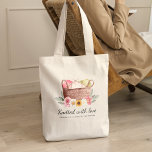 Knitted with Love Handmade Yarn Crochet Basket Tote Bag<br><div class="desc">Modern and cute personalised tote bags as freebies or give away for handmade yarn crochet small business.</div>