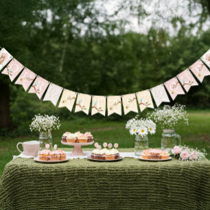 Knitted Woodland Bear Little baby Girl Cub Shower Bunting