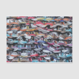 Knitted wool yarn colourful tissue paper