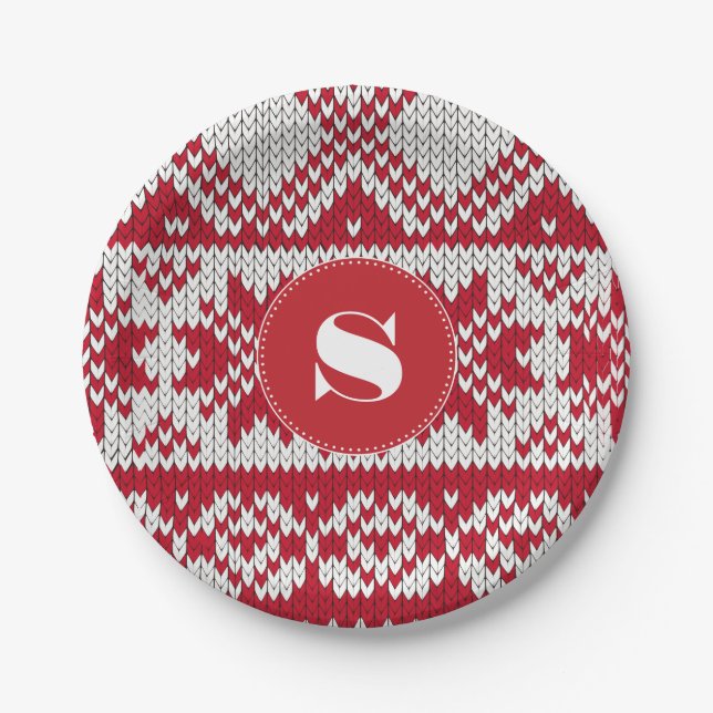 Knitted Xmas Paper Plate (Front)
