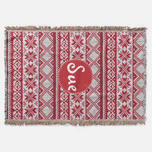 Knitted Xmas Throw Blanket