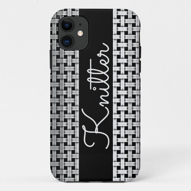 Knitter Chrome Pattern Case-Mate iPhone Case (Back)
