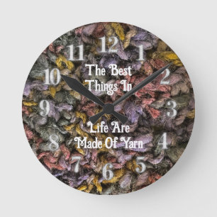 Knitter Colourful Crochet Crafty Love Yarn Round Clock
