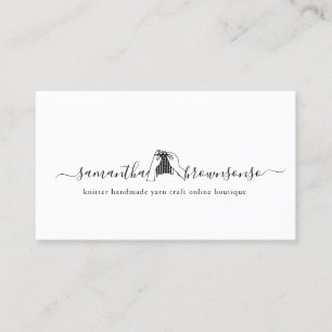 Knitter Yarn Shop Handmade Knitting Craft Script Business Card