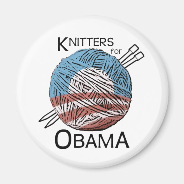 Knitters for Obama Magnet #1 (Front)