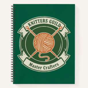 Knitters Guild Master Crafter Vintage Emblem Notebook