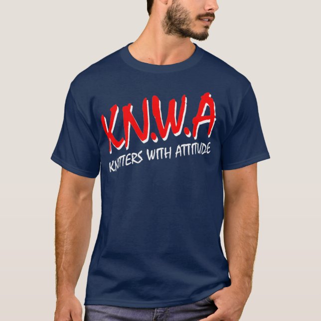 Knitters With Attitude Funny Cross Stitch T-Shirt (Front)