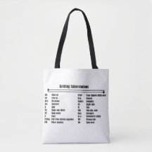 Knitting Abbreviations Prime Tote Bag