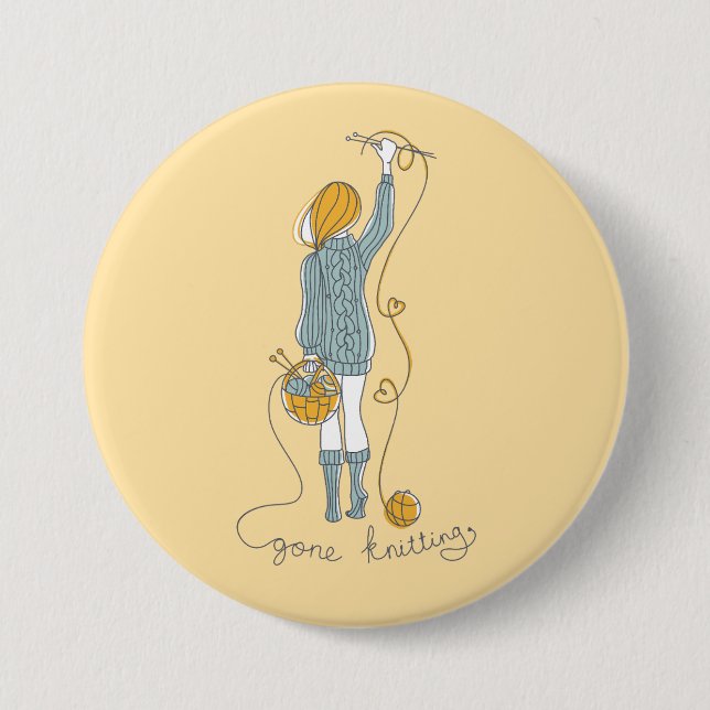Knitting Addict 7.5 Cm Round Badge (Front)