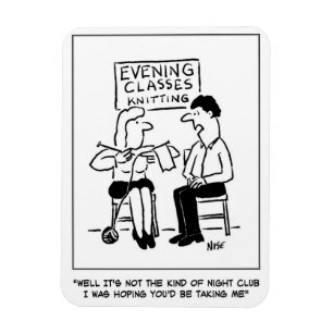 Knitting Adult Education Night Class & Night Club Magnet