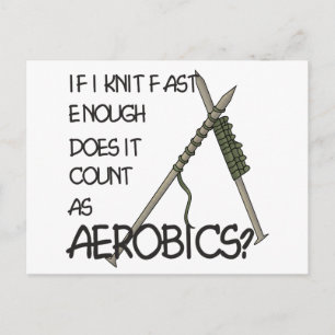 Knitting Aerobics Postcard