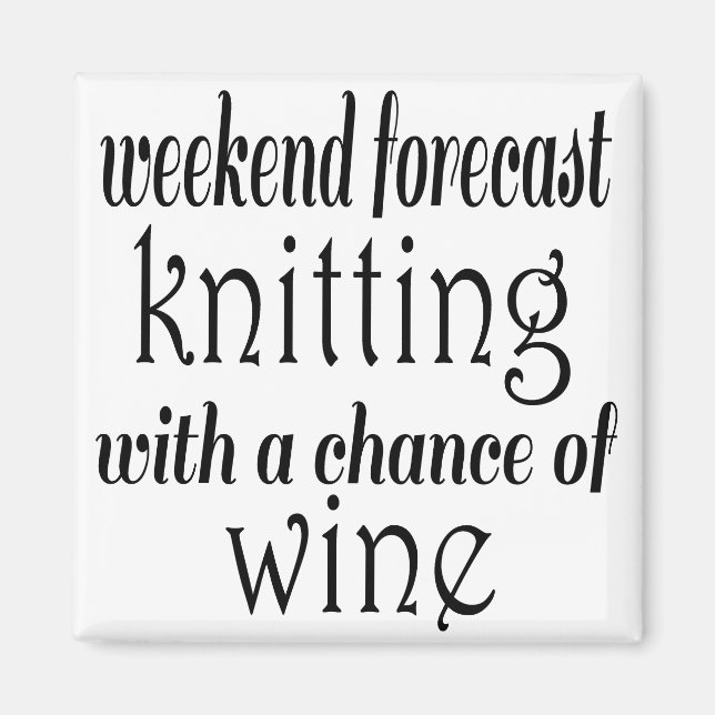 Knitting and Wine Magnet (Front)